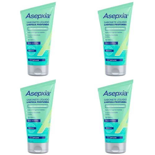 Kit c/4 Sabonetes Líquido Asepxia 150ml Limpeza