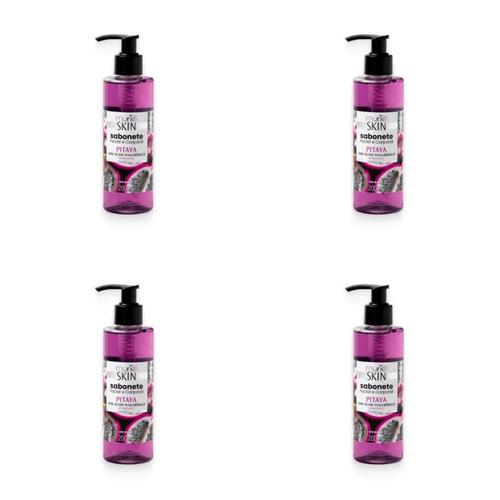 Kit c/4 Sabonetes Líquido Facial Corporal Muriel Skin Pitaya 200ml
