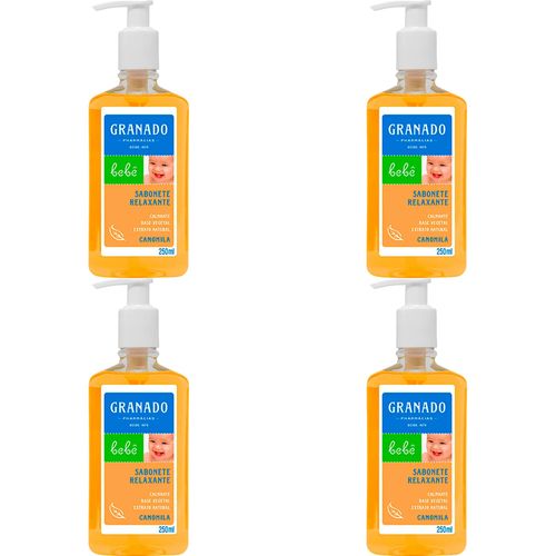 Kit c/4 Sabonetes Líquido Infantil Granado Bebê 250ml Camomila Kit c/4 Sabonetes Líquido Infantil Granado Bebê 250ml Camomila