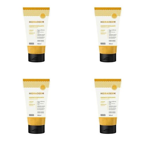 Kit c/4 Sabonetes Liquido Hidraderm Esfoliante 180ml Maracujá Kit c/4 Sabonetes Liquido Hidraderm Esfoliante 180ml Maracujá