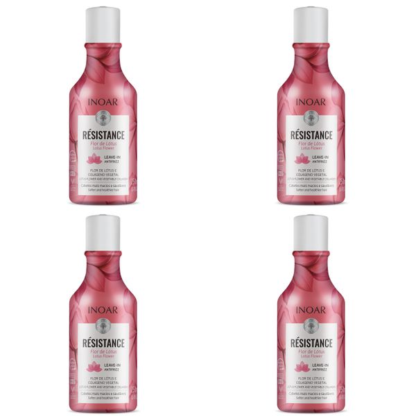 Kit c/4 Leave-In Inoar 250ml Resistance Flor De Lotus
