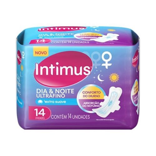 Kit c/4 Absorvente Intimus Dia&Noite Uf Suave C/ Abas 14 Unidades