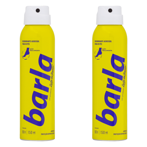 Kit c/2 Unidades de Desodorante Aerosol Pés Barla 90g Kit c/2 Unidades de Desodorante Aerosol Pés Barla 90g