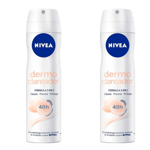 Kit c/2 Unidades de Desodorante Aerosol Nivea Dermo Clareador 150ml Kit c/2 Unidades de Desodorante Aerosol Nivea Dermo Clareador 150ml