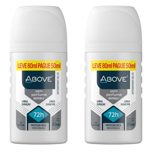 Kit c/2 Unidades de Desodorante Rollon Above 50ml Sem Perfume