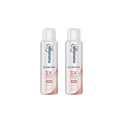 Kit c/2 Unidades de Desodorante Aerosol Monange Clinical 94g Confort Kit c/2 Unidades de Desodorante Aerosol Monange Clinical 94g Confort