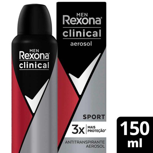 Kit c/2 Unidades de Desodorante Rexona Aero Clinical Sport 150ml Kit c/2 Unidades de Desodorante Rexona Aero Clinical Sport 150ml