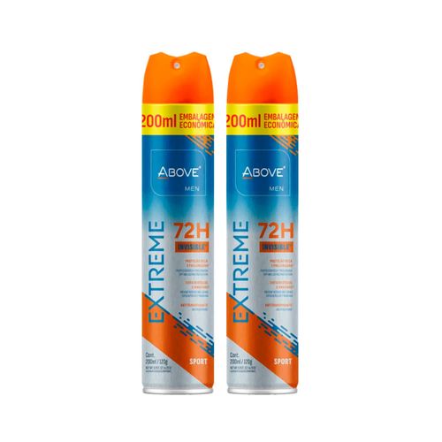 Kit c/2 Unidades de Desodorante Aerosol Above 72H 200ml Extreme Sport Kit c/2 Unidades de Desodorante Aerosol Above 72H 200ml Extreme Sport