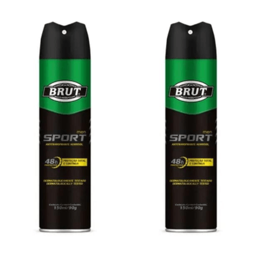 Kit c/2 Unidades de Desodorante Aerosol Brut 150ml Men Sport