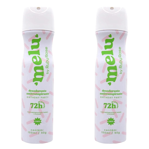 Kit c/2 Unidades de Desodorante Aerosol Birthday Party Melu Rr68015 Ruby Rose 150m