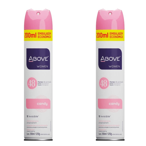 Kit c/2 Unidades de Desodorante Aerosol Above 200ml Clas Candy