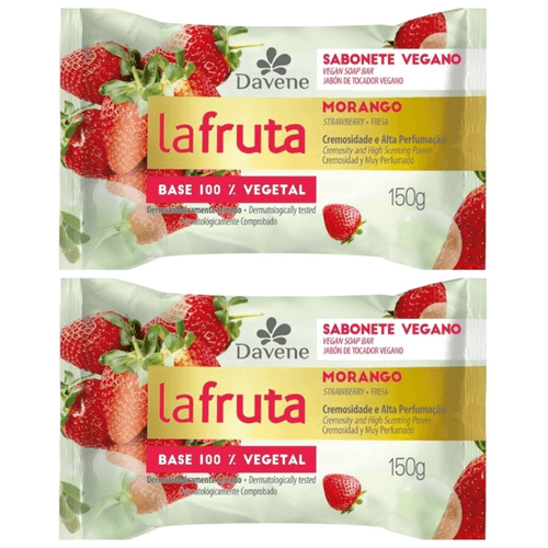 Kit c/2 Sabonetes Davene Laflore Morango 150g Kit c/2 Sabonetes Davene Laflore Morango 150g