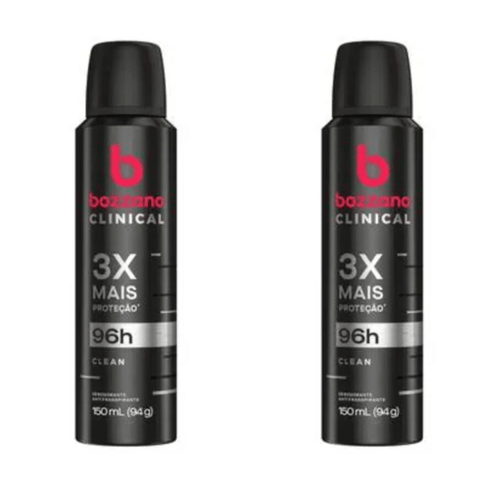 Kit c/2 Unidades de Desodorante Aerosol Bozzano Clinical 94g Clean