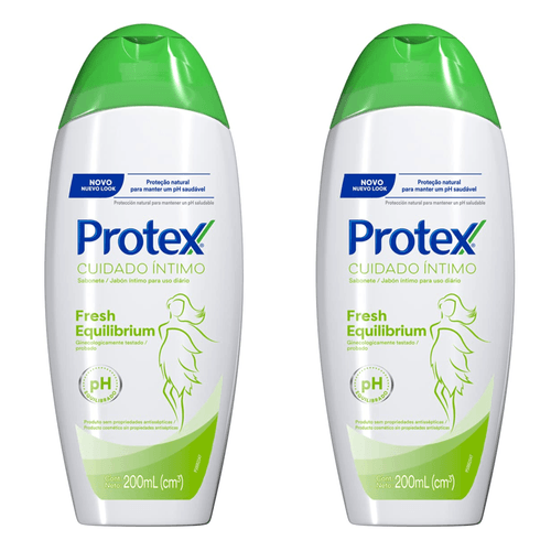 Kit c/2 Sabonetes Íntimo Protex 200ml Fresh Equilibrium Kit c/2 Sabonetes Íntimo Protex 200ml Fresh Equilibrium