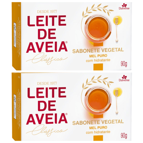 Kit c/2 Sabonetes Davene Leite De Aveia Mel Puro 90g Kit c/2 Sabonetes Davene Leite De Aveia Mel Puro 90g