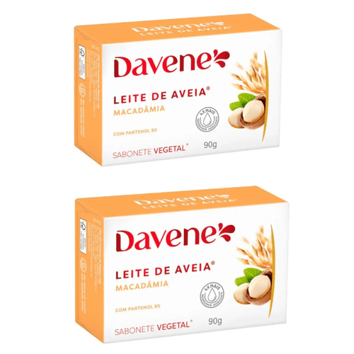 Kit c/2 Sabonetes Davene Leite De Aveia Macadamia 90g Kit c/2 Sabonetes Davene Leite De Aveia Macadamia 90g