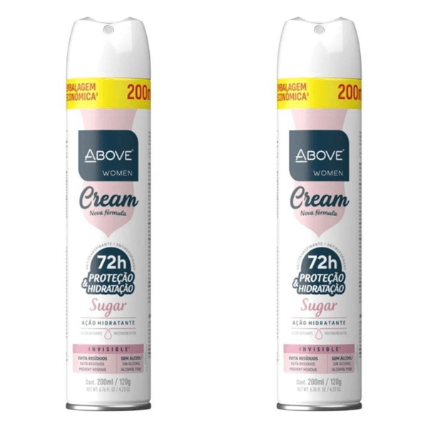 Kit c/2 Unidades de Desodorante Aerosol Above 200ml Cream Sugar
