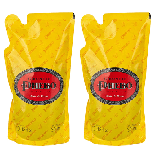 Kit c/2 Sabonetes Liquido Phebo 320ml Refil Odor De Rosas Kit c/2 Sabonetes Liquido Phebo 320ml Refil Odor De Rosas