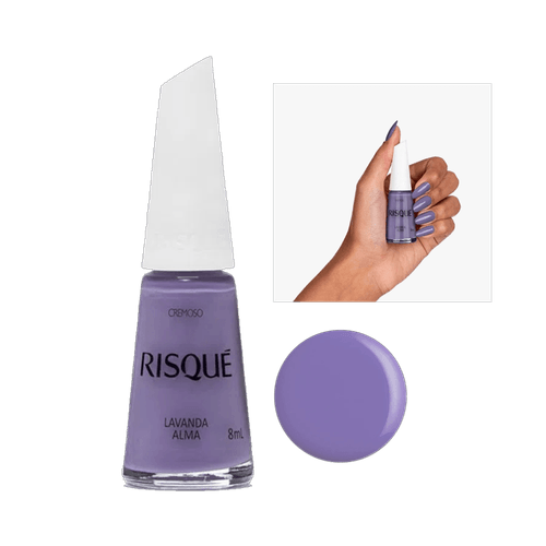 Kit c/2 Risque Esmalte Cremoso Cor: Lavanda Alma