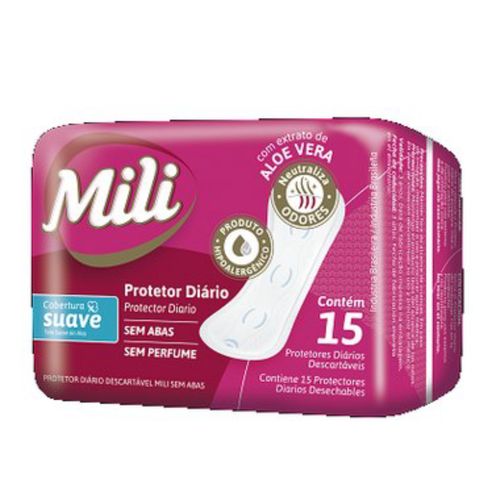 Kit c/16 Absorvente Mili Protetor Diário 15 Unidades