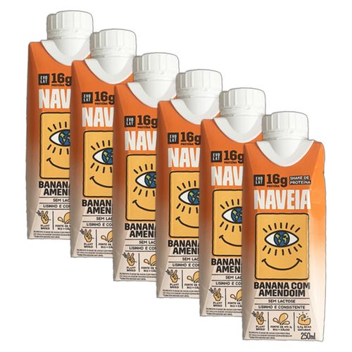 Kit 6X: Shake Proteico Vegano Banana com Amendoim Naveia 250ml