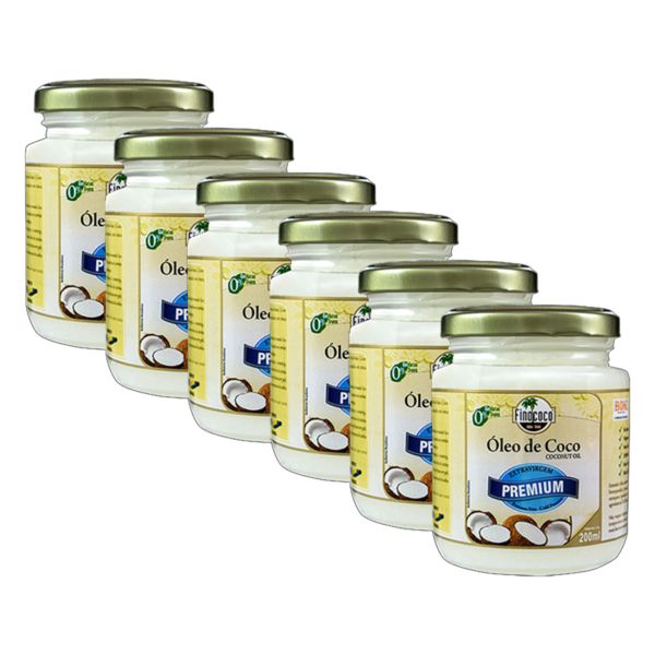 Kit 6X: Óleo de Coco Extra Virgem Finococo 200ml