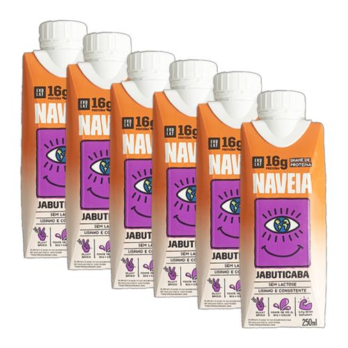 Kit 6X: Shake Proteico Vegano Jabuticaba Naveia 250ml