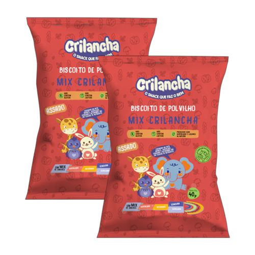Kit 2X: Biscoito de Polvilho Mix Vegano Orgânico Crilancha 40g