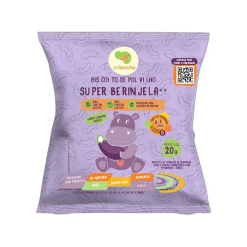 Biscoito de Polvilho Super Berinjela Vegano Crilancha 20g Biscoito de Polvilho Super Berinjela Vegano Crilancha 20g