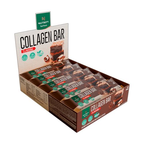 Barra de Proteína Collagen Bar Brownie de Chocolate 50g Nutrify 10 Unidades
