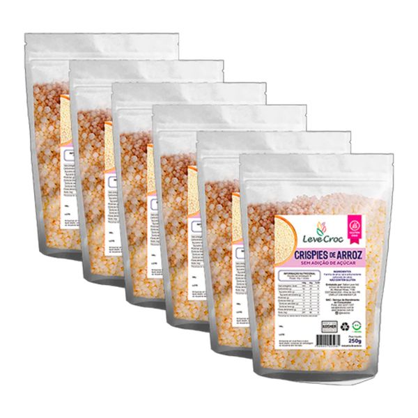 Kit 6X: Crispies de Arroz Natural Sem Glúten Leve Croc 250g