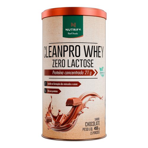 Cleanpro Whey Protein Zero Lactose Chocolate Nutrify 450g Cleanpro Whey Protein Zero Lactose Chocolate Nutrify 450g