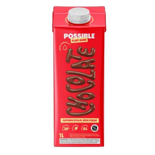 Leite Vegetal de Castanha de Caju Chocolate Orgânico Possible 1L