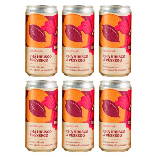 Kit 6X: Chá de Hibisco com Pêssego Gaseificado Brazô 269ml Kit 6X: Chá de Hibisco com Pêssego Gaseificado Brazô 269ml