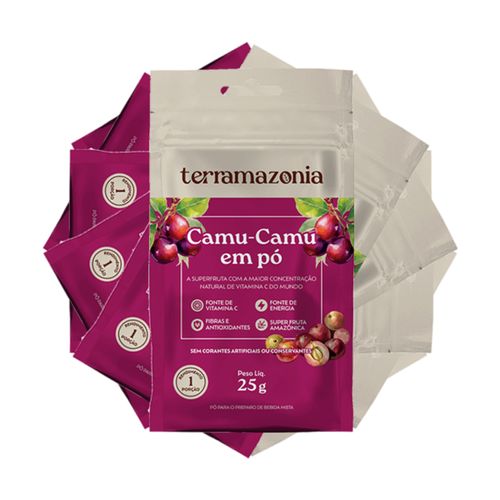 Kit 6X: Camu Camu em Pó Sem Glúten Sachê Terramazonia 25g Kit 6X: Camu Camu em Pó Sem Glúten Sachê Terramazonia 25g