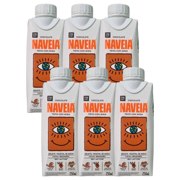 Kit 6X: Bebida Vegetal de Aveia Chocolate Naveia 250ml