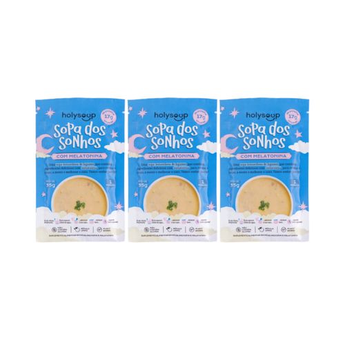 Kit 3X: Sopa dos Sonhos com Melatonina Sachê Holysoup 35g Kit 3X: Sopa dos Sonhos com Melatonina Sachê Holysoup 35g