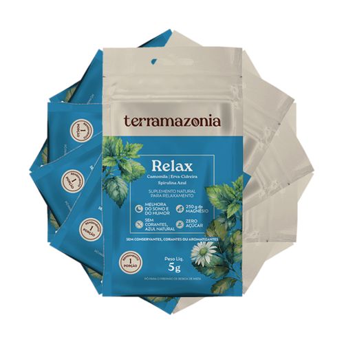 Kit 6X: Relax Camomila, Erva Cidreira e Spirulina Azul Sachê Terramazonia 5g Kit 6X: Relax Camomila, Erva Cidreira e Spirulina Azul Sachê Terramazonia 5g