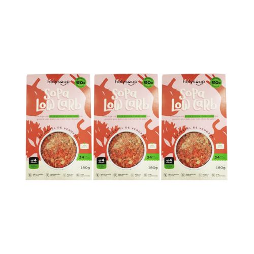 Kit 3X: Sopa Low Carb Sem Glúten Holysoup 180g Kit 3X: Sopa Low Carb Sem Glúten Holysoup 180g