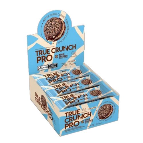 Wafer Proteico True Crunch Pro Cookies And Cream 25g True Source 12 Unidades Wafer Proteico True Crunch Pro Cookies And Cream 25g True Source 12 Unidades