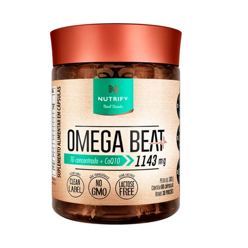 Ômega Beat TG Concentrado + Coq10 Nutrify 60 Cápsulas Ômega Beat TG Concentrado + Coq10 Nutrify 60 Cápsulas