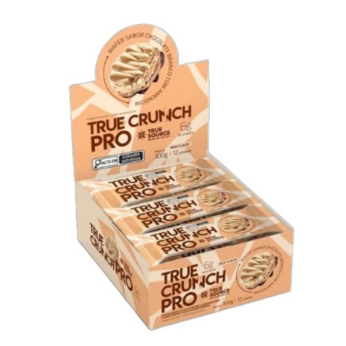 Wafer Proteico True Crunch Pro Chocolate Branco 25g True Source 12 Unidades Wafer Proteico True Crunch Pro Chocolate Branco 25g True Source 12 Unidades