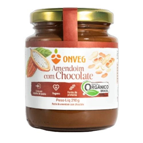 Pasta de Amendoim com Chocolate Orgânico Onveg 210g Pasta de Amendoim com Chocolate Orgânico Onveg 210g