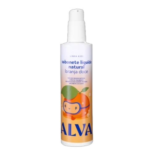 Sabonete Líquido Vegano Infantil Laranja Doce e Baunilha Alva 250ml
