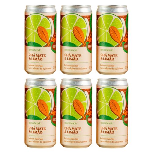 Kit 6X: Chá Mate com Limão Gaseificado Brazô 269ml