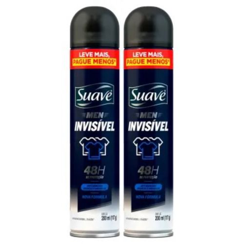Kit c/2 Unidades de Desodorante Suave Aero Men Invisivel 200ml