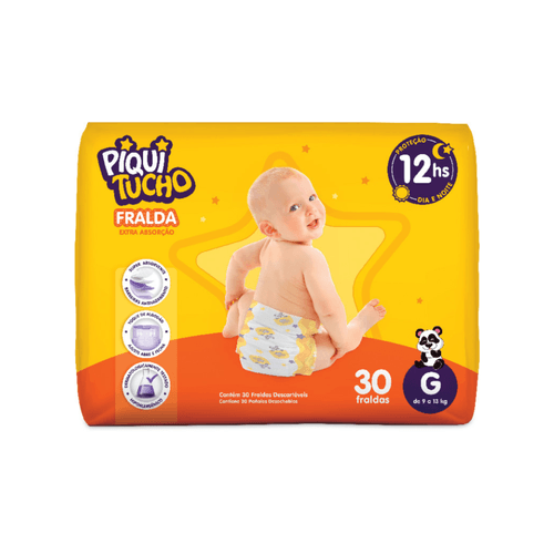 Kit 4 Fraldas Piquitucho (G) 30 Unidades cada Kit 4 Fraldas Piquitucho (G) 30 Unidades cada