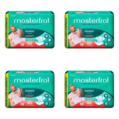 Kit 4 Fraldas Masterfral Confort Eco Xg 18 Unidades cada