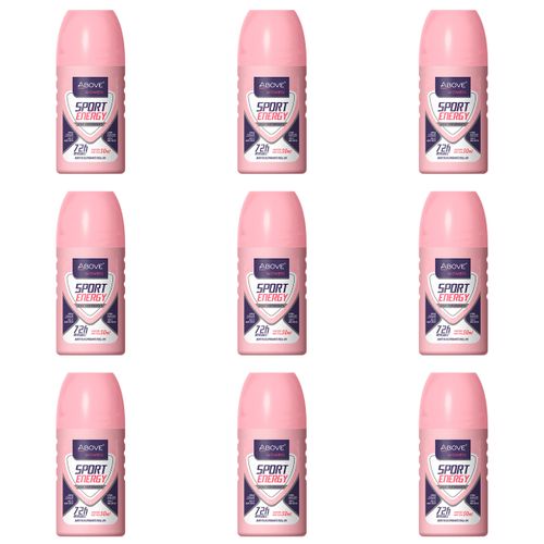 Kit c/9 Unidades de Desodorante Above Rollon Energy Women Sport 50ml