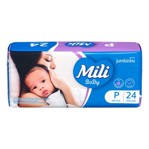 Kit 4 Fraldas Mili Baby Jumbinho (P) 24 Unidades cada